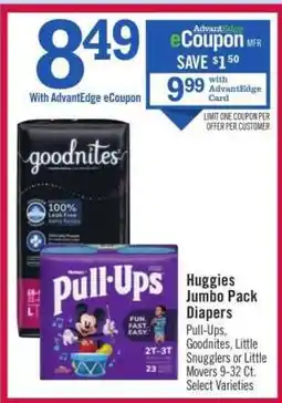 Price Chopper Huggies Jumbo Pack Diapers offer