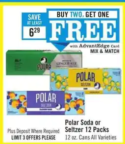 Price Chopper Polar Soda or Seltzer 12 Packs offer