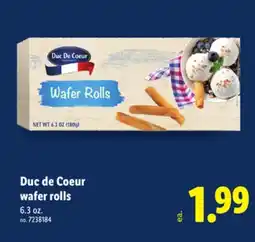 Lidl Duc de Coeur wafer rolls offer
