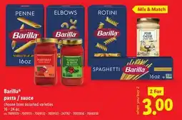 Lidl Barilla pasta / sauce offer