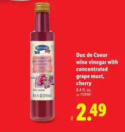 Lidl Duc de Coeur wine vinegar with concentrated grape must, cherry offer