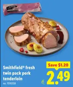Lidl Smithfield fresh twin pack pork tenderloin offer