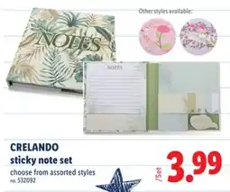 Lidl CRELANDO sticky note set offer