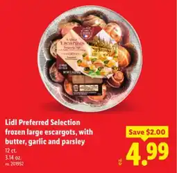 Lidl Lidl Preferred Selection frozen large escargots, with butter, garlic and parsley offer