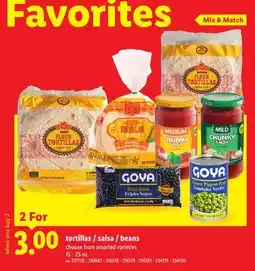 Lidl tortillas / salsa / beans offer