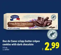 Lidl Duc de Coeur crispy butter crêpes cookies with dark chocolate offer