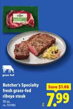 Lidl Butcher's Specialty fresh grass-fed ribeye steak offer