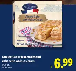 Lidl Duc de Coeur frozen almond cake with walnut cream offer