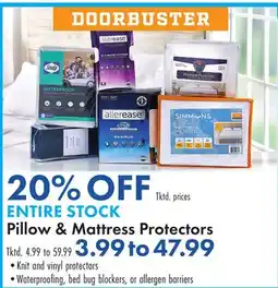 Boscov's ENTIRE STOCK Pillow & Mattress Protectors offer