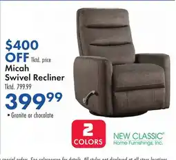 Boscov's New Classic-Home Furnishings Micah Swivel Recliner offer