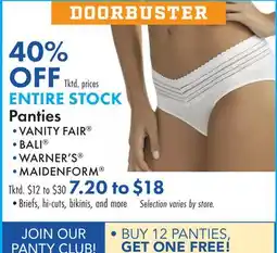 Boscov's ENTIRE STOCK Panties offer