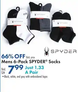 Boscov's Spyder Mens 6-Pack SPYDER Socks offer