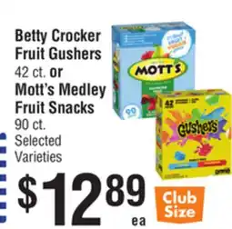 Smart & Final Betty Crocker Fruit Gushers or Mott's Medley Fruit Snacks offer