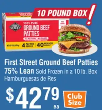Smart & Final First Street Ground Beef Patties offer