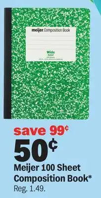 Meijer Meijer 100 Sheet Composition Book offer