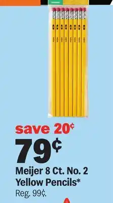 Meijer Meijer 8 Ct. No. 2 Yellow Pencils offer