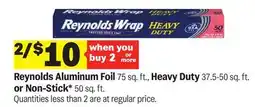 Meijer Reynolds Aluminum Foil 75 sq. ft., Heavy Duty 37.5-50 sq. ft. or Non-Stick 50 sq. ft offer