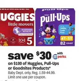 Meijer Huggies, Pull-Ups or Goodnites Products offer