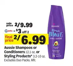 Meijer Aussie Shampoos or Conditioners 12.1 oz. or Styling Products* 3.2-10 oz offer