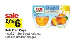 Meijer Dole Fruit Cups offer