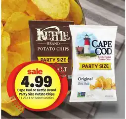 Meijer Cape Cod or Kettle Brand Party Size Potato Chips offer