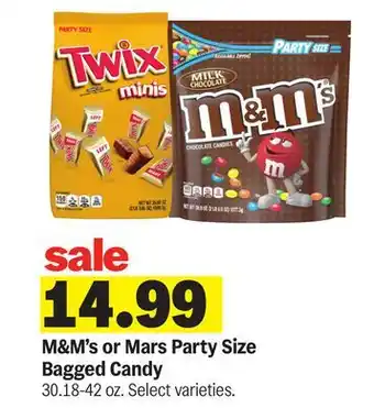 Meijer M&M's or Mars Party Size Bagged Candy offer