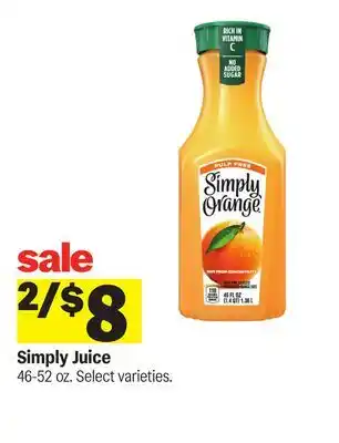 Meijer Simply Juice offer