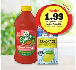 Meijer V8 Splash 64 oz, or Meijer Drink Mix offer
