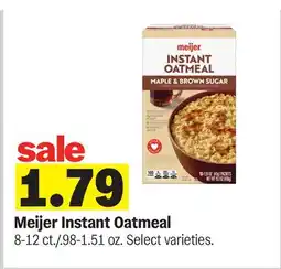 Meijer Meijer Instant Oatmeal offer