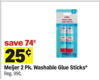 Meijer Meijer 2 Pk. Washable Glue Sticks offer