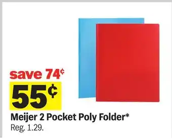 Meijer Meijer 2 Pocket Poly Folder offer