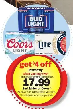 Meijer Bud, Miller or Coors offer