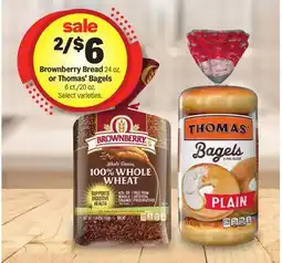 Meijer Brownberry Bread 24 oz. or Thomas' Bagels 6 ct./20 oz offer