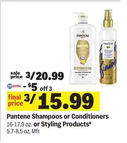 Meijer Pantene Shampoos or Conditioners 16-17.9 oz. or Styling Products* 5.7-8.5 oz offer