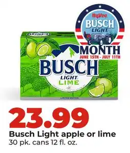Hy-Vee Busch Light apple or lime offer
