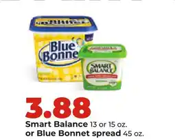 Hy-Vee Smart Balance 13 or 15 oz. or Blue Bonnet spread 45 oz offer