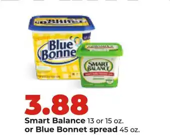 Hy-Vee Smart Balance 13 or 15 oz. or Blue Bonnet spread 45 oz offer