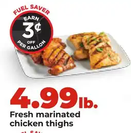 Hy-Vee Fresh marinated chicken thighs offer