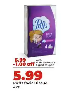 Hy-Vee Puffs facial tissue offer