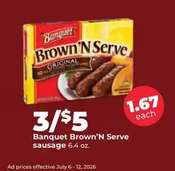 Hy-Vee Banquet Brown'N Serve sausage offer