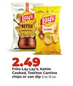 Hy-Vee Frito-Lay Lay's, Kettle Cooked, Tostitos Cantina chips or can dip offer