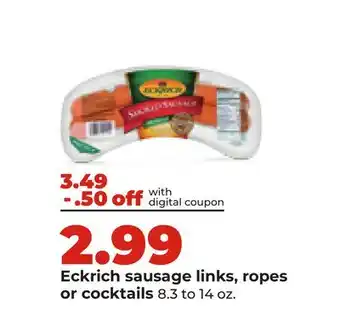 Hy-Vee Eckrich sausage links, ropes or cocktails offer