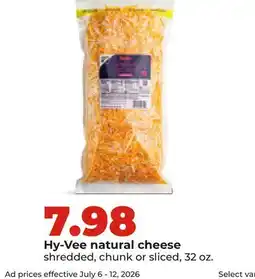 Hy-Vee Hy-Vee natural cheese offer