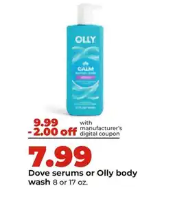 Hy-Vee Dove serums or Olly body wash offer