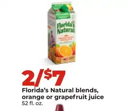 Hy-Vee Florida's Natural blends, orange or grapefruit juice offer