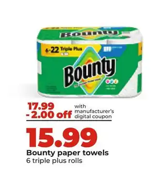Hy-Vee Bounty paper towels offer