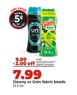 Hy-Vee Downy or Gain fabric beads offer