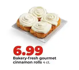 Hy-Vee Bakery-fresh gourmet cinnamon rolls offer