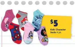 Family Dollar Kids' Character Socks offer