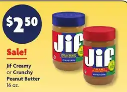 Family Dollar Jif Creamy or Crunchy Peanut Butter offer